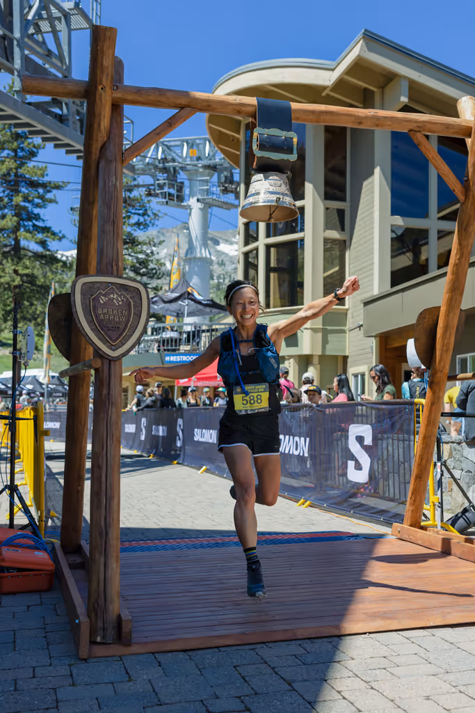 Photo finishing a race