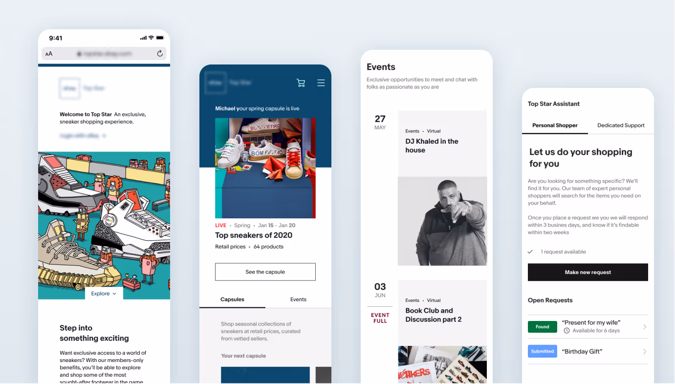 Exclusive shop experience